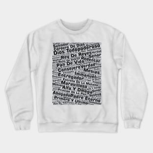 Names of Jesus Word Cloud Spanish Crewneck Sweatshirt